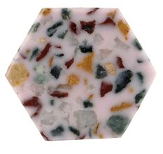 Baby Pink Hexagon Terrazzo Marble Round Cabinet Knobs